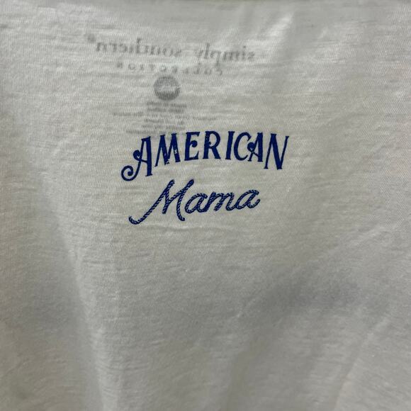 Simply Southern Women’s M/L American Mama Robbon Flag Graphic T-shirt - Picture 3 of 5